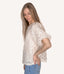 Bubble Sleeve Textured Blouse - Natural