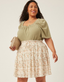 Crinkle Textured Elastic Waist Tiered Skirt - Ivory