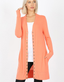 Full Sleeve Long Snap Cardigan - Deep Coral
