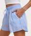 Dolphin Hem Striped Boxer Shorts - Blue/White
