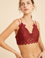 Double Strap Scalloped Lace Bralette - Burgundy