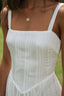 Square Neck Wide Strap Cami Dress - White