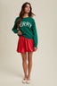 'merry' Fluffy Patch Sweater: Green