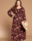 Floral Button-Down Maxi Dress - Burgundy
