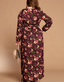 Floral Button-Down Maxi Dress - Burgundy