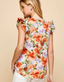 Floral Print Ruffled Short Sleeves