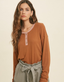 Contrast Button Up Knit Top