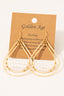 Layered Beaded Teardrop Cutout Earrings