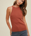 High Neck Sweater Tank - Cinnamon