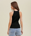 High Neck Sweater Tank - Black