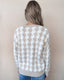 Houndstooth Round Neck Sweater - Latte