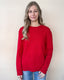 Ribbed Band Detail Sweater - Red