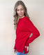 Ribbed Band Detail Sweater - Red