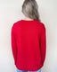 Ribbed Band Detail Sweater - Red