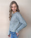 Metallic Eyelash Sweater - Silver