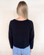 Long Sleeve Knitted Tie Front Cardigan - Black