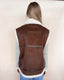 Contrast Faux Shearling Vest - Dark Brown