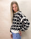 Contrast Color Square Knitted Sweater - Black/Ivory