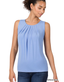 Ity Sleeveless Front Neck Pleat Top - Spring Blue