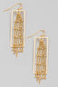 Rectangle Chain Fringe Dangle Earrings