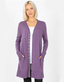 Full Sleeve Long Snap Cardigan - Lilac Grey