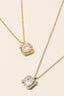 Cz Square Gem Halo Set Necklace