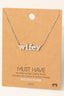Gold Dipped Cz Pave Wifey Pendant Necklace