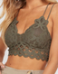 Double Strap Scalloped Lace Bralette - Olive