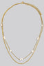 Pearl Station Charms Stainless Steel Necklace