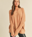 Oversized V Neck Sweater - Taupe