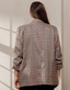Plaid Collared Blazer - Taupe