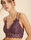 Double Strap Scalloped Lace Bralette - Plum