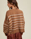 Relaxed Crop Sweater With Side Slits - Camel/Shell