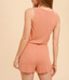 Relaxed Rib Sleeveless Romper - Terracotta