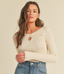 Ribbed Cut-Out Sweater - Ivory