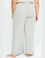 Ribbed Paperbag Wide Leg Pants - Grey
