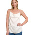 Satin Charmuese Cowl Neck Cami Top - Ivory