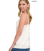 Satin Charmuese Cowl Neck Cami Top - Ivory