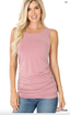 Ity Side Ruched Sleeveless Top - LT Rose