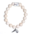 Petrified Wood Bead Bracelet Silver Tube
