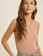 Sleeveless Fitted Rib Tank - Ginger