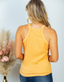 Sleeveless Ribbed Solid Knit Top - Light Orange