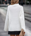 Strip Color Block High Neck Sweater - White
