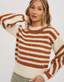 Serena Stripe Openwork Sweater