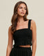 Crinkle Knit Tank - Black