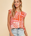 Tribal Printed Sleeveless Top - Pink