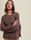 Ribbed Drop Shoulder Sweater - Midnight
