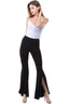 Fallon Fit and Flare Pant With Slit - Black
