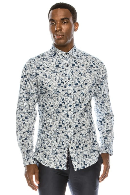 Floral Button Down Dress Shirt
