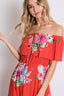 Floral Print Off Shoulder Maxi Dress